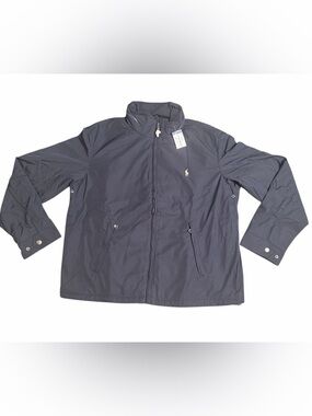 Ralph Lauren Dark Navy Zip-Front Windbreaker with Polo Logo